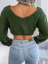 'Lumina' Cropped Cross-Knot Knit Sweater - Celes Fashion